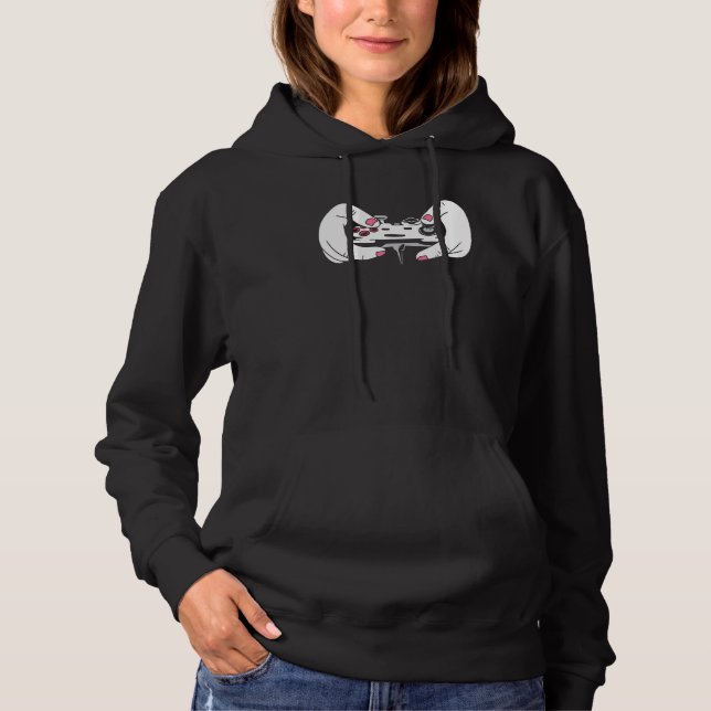 Gaming Girl Controller Console Player Cool Gamer Hoodie (Front)