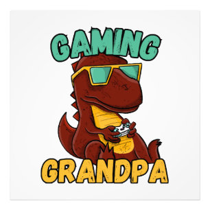 Gaming Grandpa Photo Print