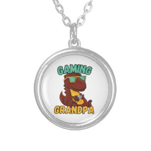  Gaming Grandpa Silver Plated Necklace