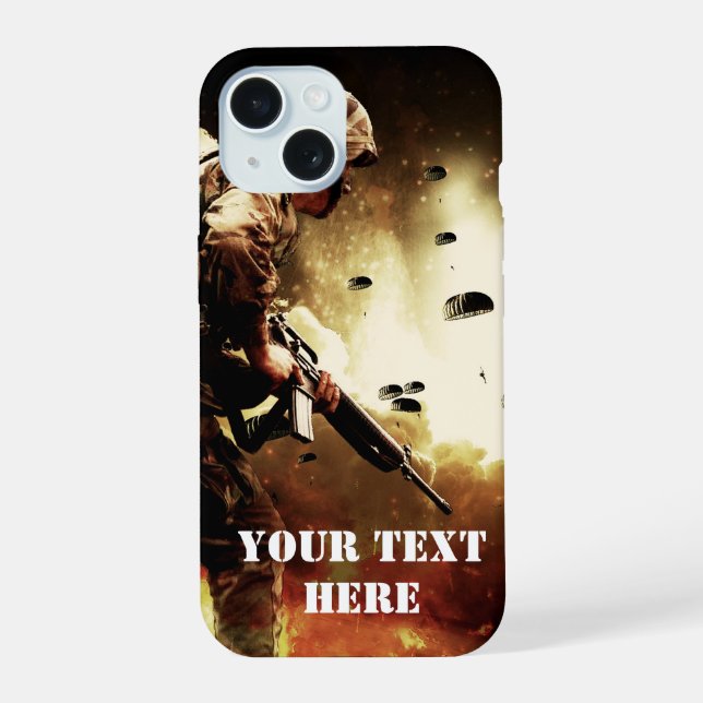 Gaming Ground Combat Soldier iPhone 15 Case (Back)