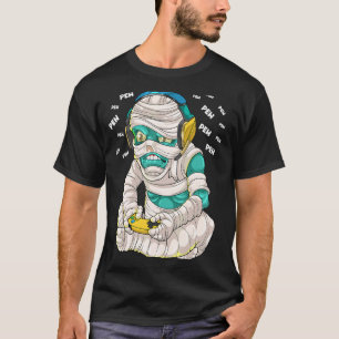 Gaming Halloween Mummy Scary Gamer Undead Pew Boys T-Shirt