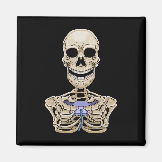 Gaming Halloween Skeleton Gamer Controller  Magnet (Front)