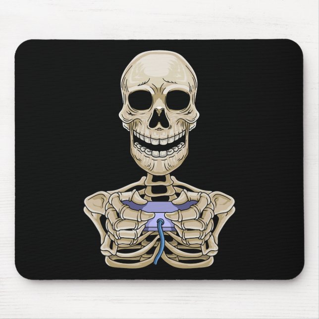 Gaming Halloween Skeleton Gamer Controller  Mouse Mat (Front)