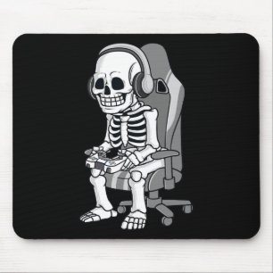 Gaming Halloween Skeleton Scary Gamer Boys Kids  Mouse Mat