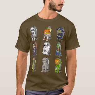 Gaming Halloween Skeleton Vampire Gamer Zombie Boy T-Shirt