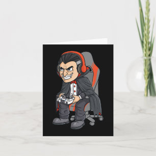 Gaming Halloween Vampire Scary Gamer Boys Kids Card