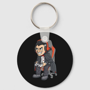 Gaming Halloween Vampire Scary Gamer Boys Kids Key Ring
