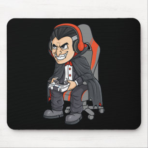 Gaming Halloween Vampire Scary Gamer Boys Kids Mouse Mat