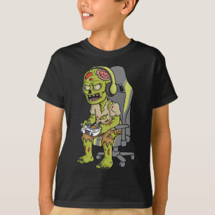 Gaming Halloween Zombie Scary Gamer Boys Kids Teen T-Shirt