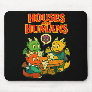 Gaming Houses And Humans Funny Rpg Gamer Men Boys  Mouse Mat
