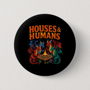 Gaming Houses Humans Funny RPG Parody Gamer Men 6 Cm Round Badge