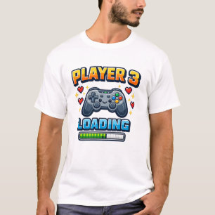 Gaming Humour Player 3 Loading Baby Announcement T-Shirt