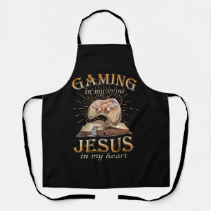 Gaming In My Veins Jesus In My Heart Apron