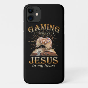 Gaming In My Veins Jesus In My Heart iPhone 11 Case