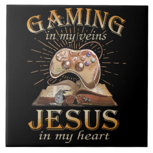 Gaming In My Veins Jesus In My Heart Tile