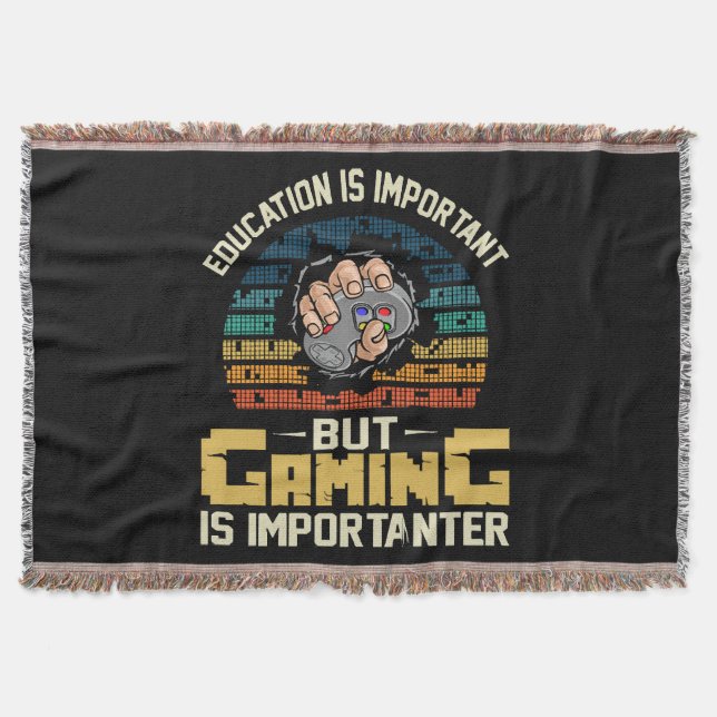 gaming is importanter throw blanket (Front)