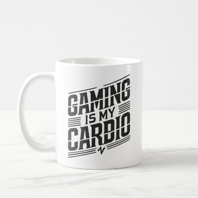 Gaming Is My Cardio - Funny Gamer Humour Coffee Mug (Left)