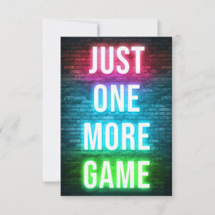 Gaming Just One More Games RSVP Card
