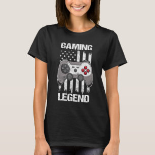 Gaming Legend American Gamer Video Game Us Flag  V T-Shirt