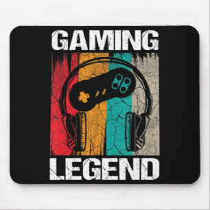 Gaming Legend Gamer Video Games Vintage Gifts Boys Mouse Mat