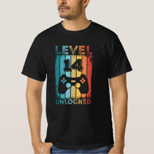 Gaming Level 14 Unlocked 14th Birthday Gift Gamer T-Shirt