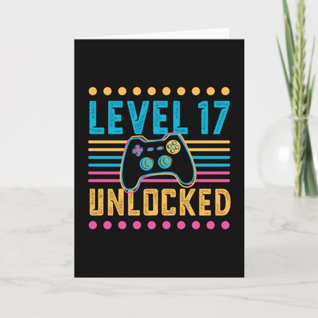 Gaming Level 18 Unlocked 18th Birthday Gamer Gift Card (Front)