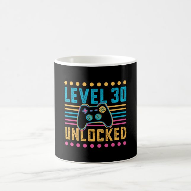 Gaming Level 30 Unlocked 30th Birthday Gamer Gift Coffee Mug (Center)