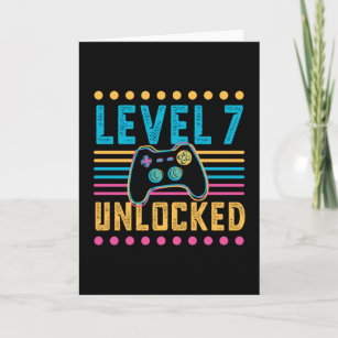 Gaming Level 7 Unlocked 7th Birthday Gamer Gift Card