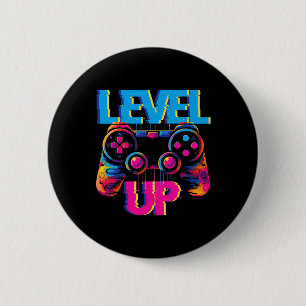 Gaming Level Up Game Controller Video Game Pop Art 6 Cm Round Badge