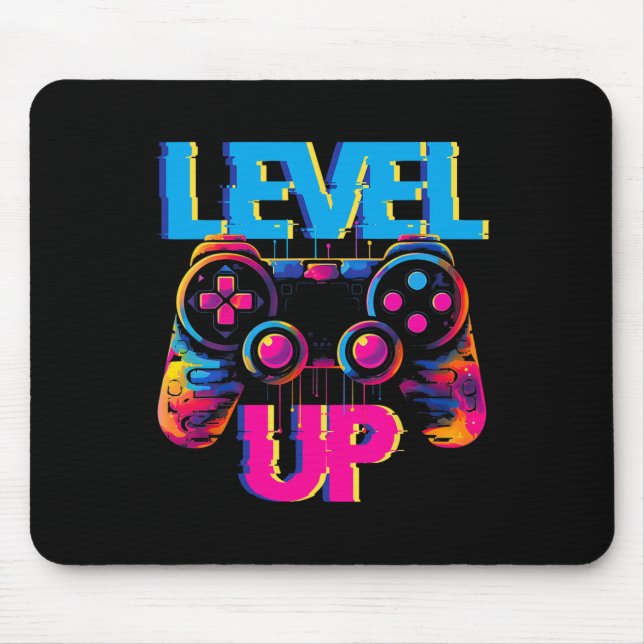 Gaming Level Up Game Controller Video Game Pop Art Mouse Mat (Front)