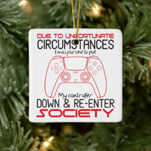Gaming Lovers Put My Controller Down Funny Gamer Ceramic Ornament