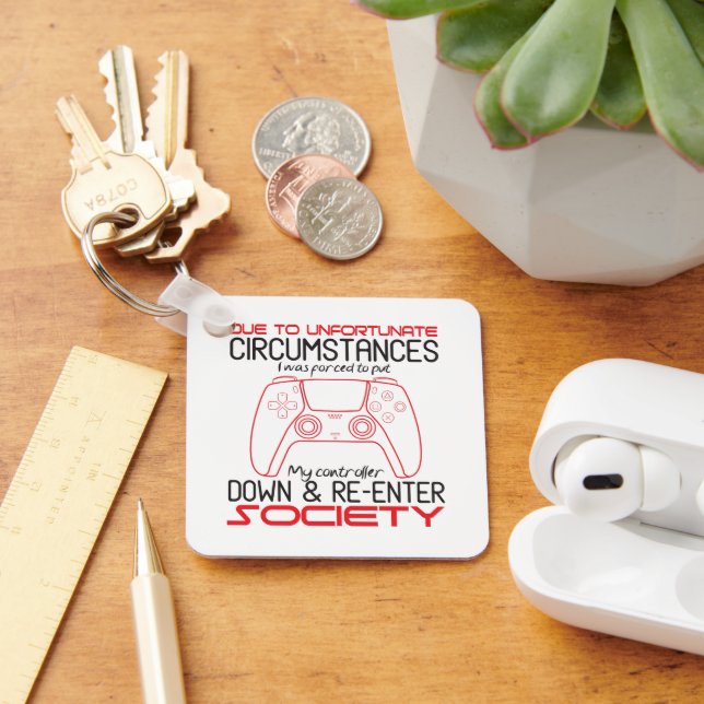 Gaming Lovers Put My Controller Down Funny Gamer Key Ring (Desk)