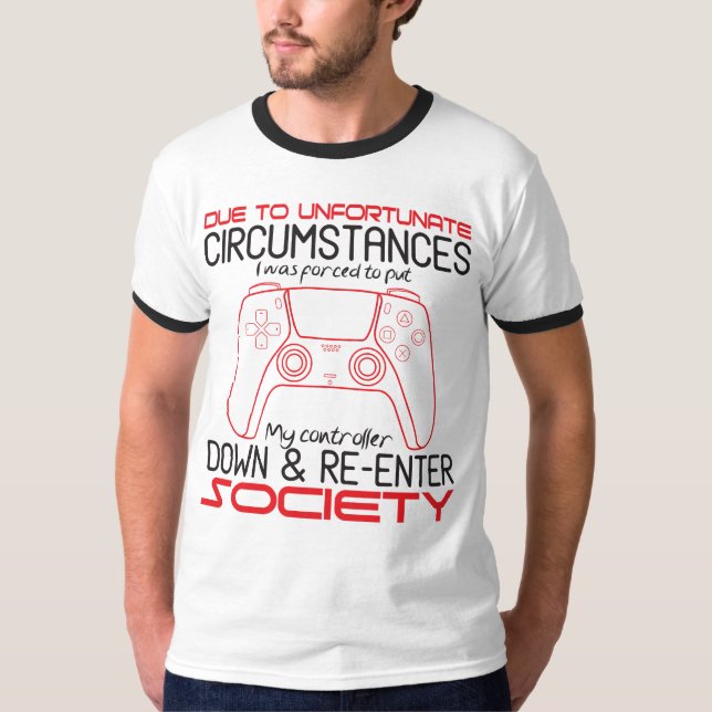 Gaming Lovers Put My Controller Down Funny Gamer T-Shirt (Front)