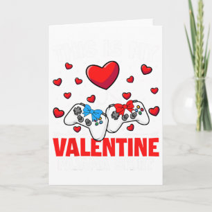 Gaming Lovers Valentine's Day Tee For Men Boys Uni Card