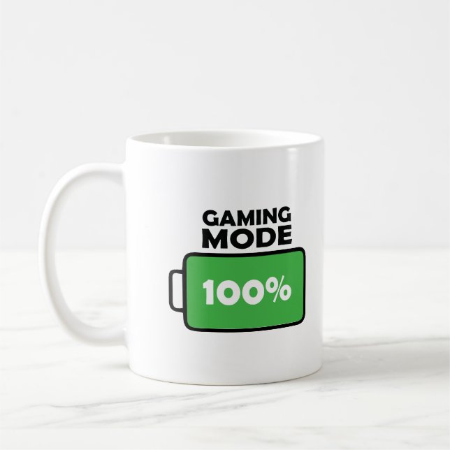 Gaming Mode Full Battery Charged Coffee Lover Mug (Left)