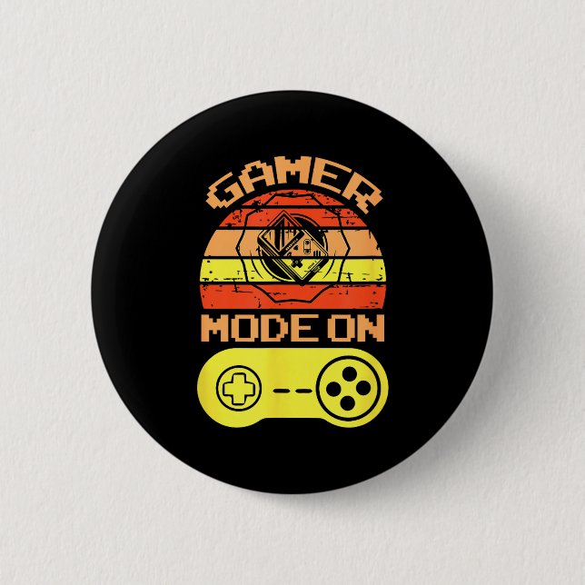 Gaming Mode On Funny Game Quotes Gift For Players  6 Cm Round Badge (Front)