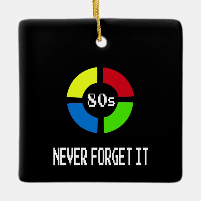Gaming - Never Forget Is 80's Gamer Gadget Ceramic Ornament (Front)