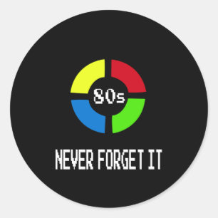 Gaming - Never Forget Is 80's Gamer Gadget Classic Round Sticker