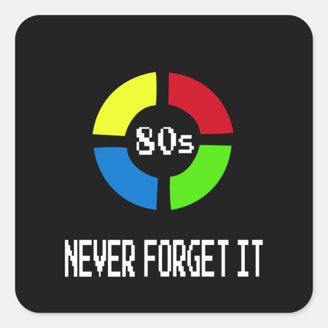 Gaming - Never Forget Is 80's Gamer Gadget Square Sticker (Front)