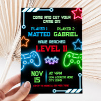 Gaming Party Joint Birthday Invitation