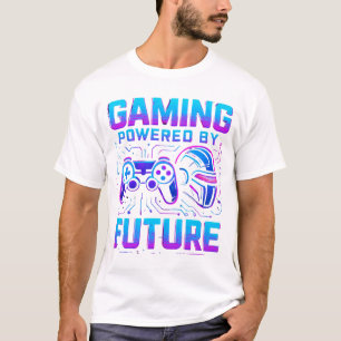 Gaming Powered by Future Neon Design T-Shirt