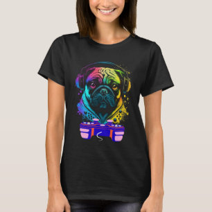 Gaming Pug Dog Player Animal Video Gamer pet  Men  T-Shirt