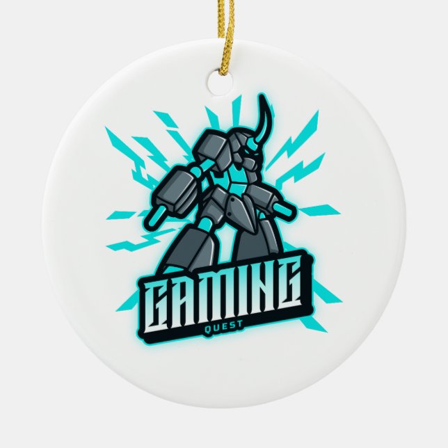 Gaming Quest Ceramic Tree Decoration (Front)