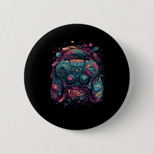 Gaming Rave Gamer Nerd Abstract Pc Gamer Graphics 6 Cm Round Badge