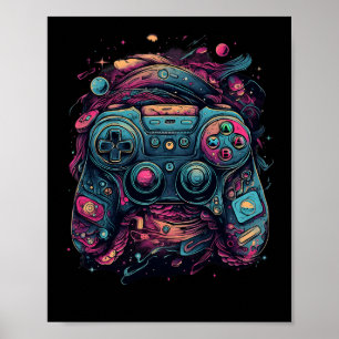 Gaming Rave Gamer Nerd Abstract Pc Gamer Graphics Poster