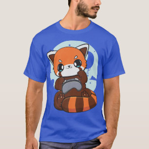 Gaming Red Panda Playing Video Game Lover Cute Ani T-Shirt