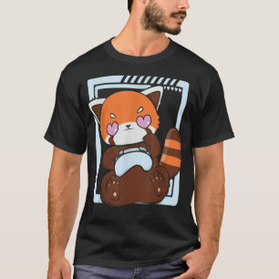 Gaming Red Panda Playing Video Game Lover Cute Chi T-Shirt