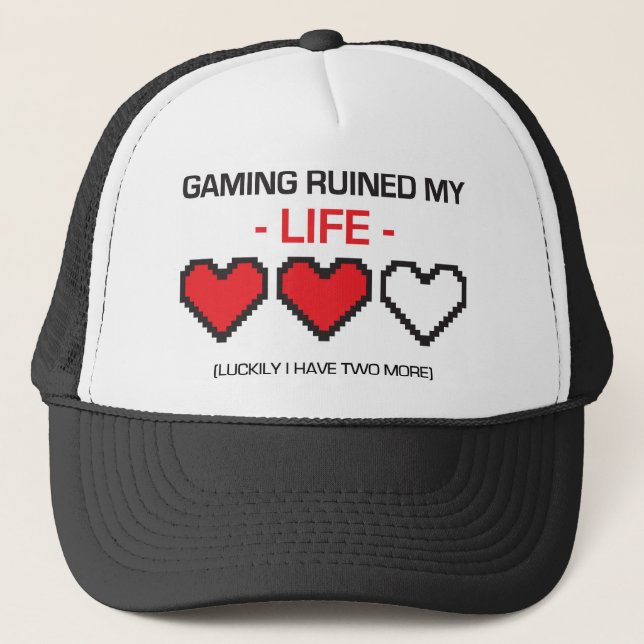 GAMING RUINED MY LIFE! TRUCKER HAT (Front)
