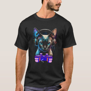 Gaming Siamese Cat Player Animal Video Gamer Men K T-Shirt