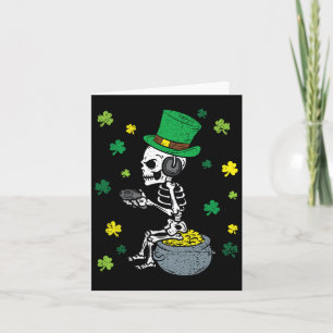 Gaming Skeleton St Patricks Day Gamer Leprechaun S Card